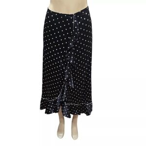 Ganni Women Black Long Skirt Silk Size 40